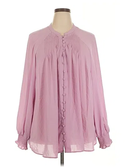 Torrid Long Sleeve Blouse In Pink