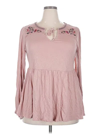Pre-owned Torrid Long Sleeve Blouse In Pink
