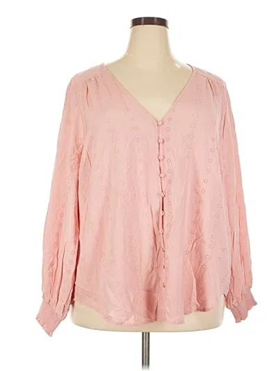 Pre-owned Torrid Long Sleeve Blouse In Pink