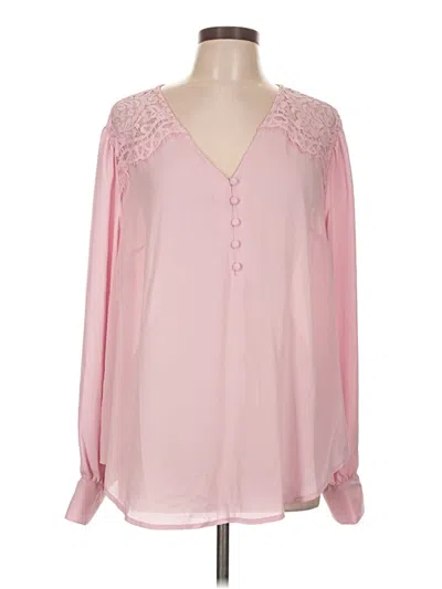 Pre-owned Torrid Long Sleeve Blouse In Pink