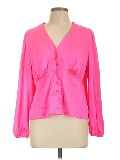 Pre-owned Torrid Long Sleeve Blouse In Pink
