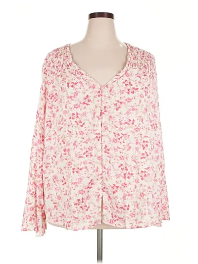 Pre-owned Torrid Long Sleeve Blouse In Pink