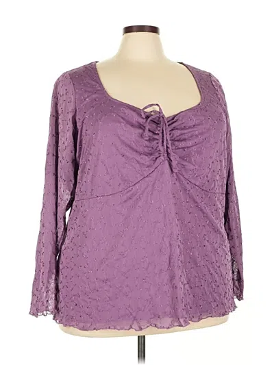 Pre-owned Torrid Long Sleeve Blouse In Purple