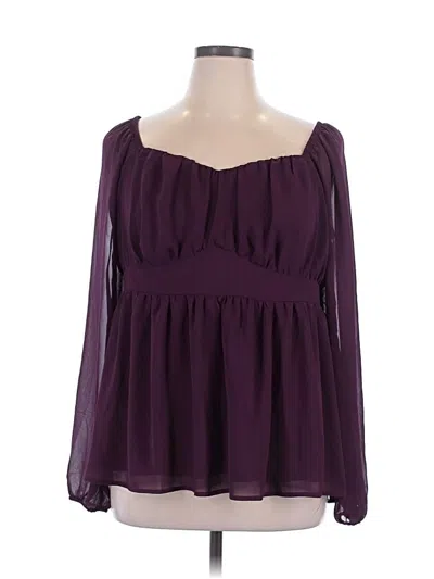 Pre-owned Torrid Long Sleeve Blouse In Purple