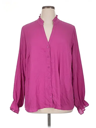 Pre-owned Torrid Long Sleeve Blouse In Purple