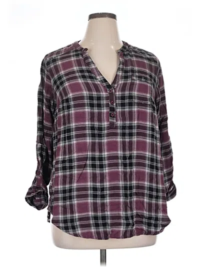 Pre-owned Torrid Long Sleeve Blouse In Purple