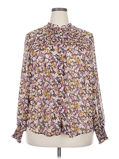 Pre-owned Torrid Long Sleeve Blouse In Purple
