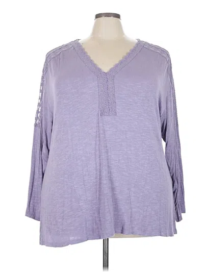 Pre-owned Torrid Long Sleeve Blouse In Purple