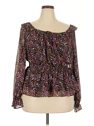 Pre-owned Torrid Long Sleeve Blouse In Purple