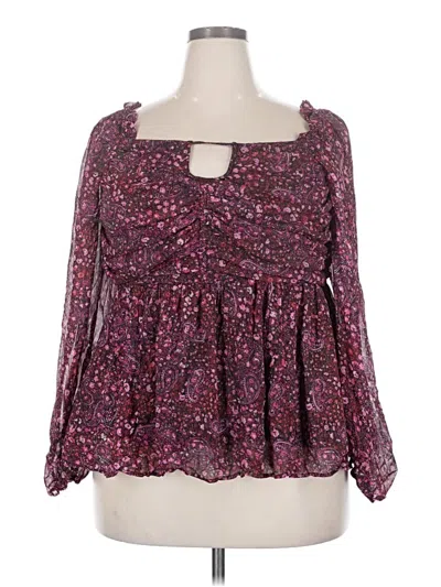 Pre-owned Torrid Long Sleeve Blouse In Purple