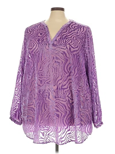 Pre-owned Torrid Long Sleeve Blouse In Purple