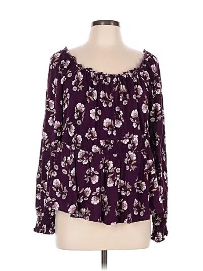Pre-owned Torrid Long Sleeve Blouse In Purple