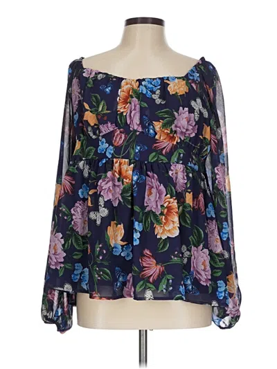 Torrid Long Sleeve Blouse In Multi