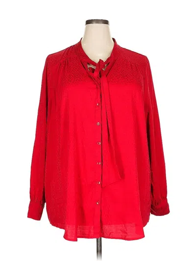 Pre-owned Torrid Long Sleeve Blouse In Red