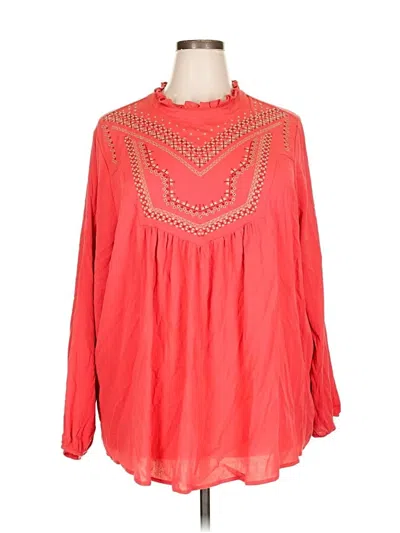Pre-owned Torrid Long Sleeve Blouse In Red