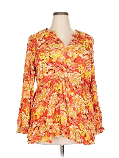 Pre-owned Torrid Long Sleeve Blouse In Red