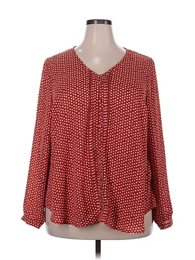 Pre-owned Torrid Long Sleeve Blouse In Red