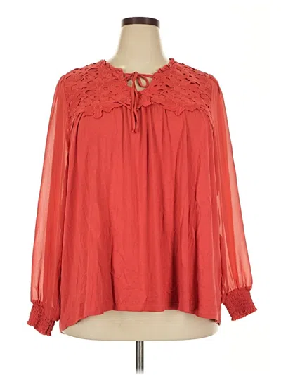 Pre-owned Torrid Long Sleeve Blouse In Red