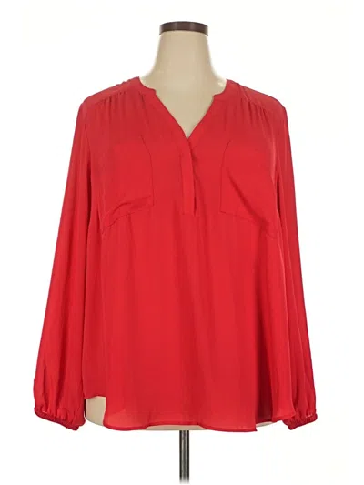 Pre-owned Torrid Long Sleeve Blouse In Red