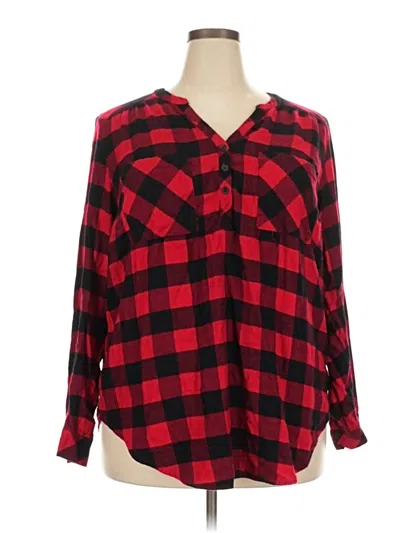 Pre-owned Torrid Long Sleeve Blouse In Red