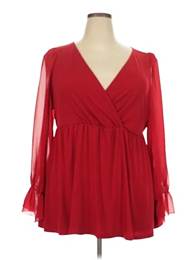 Pre-owned Torrid Long Sleeve Blouse In Red