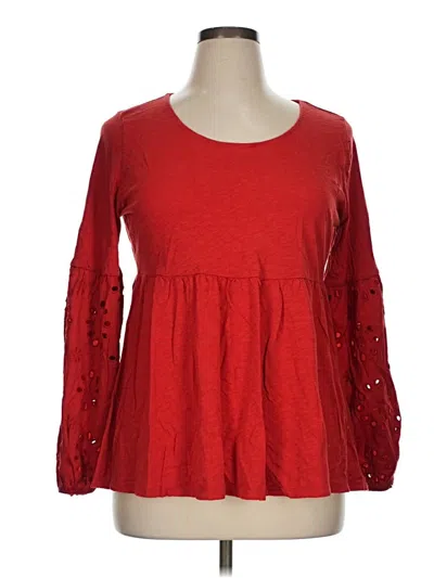 Pre-owned Torrid Long Sleeve Blouse In Red