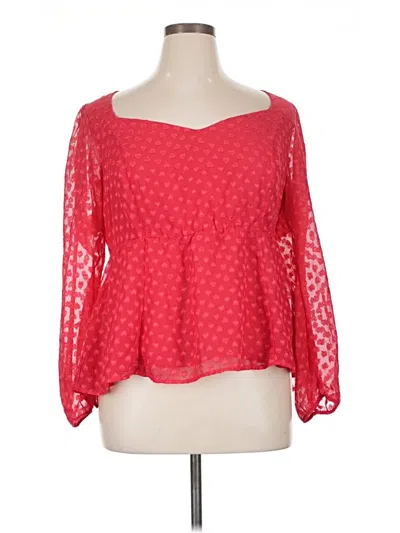 Pre-owned Torrid Long Sleeve Blouse In Red