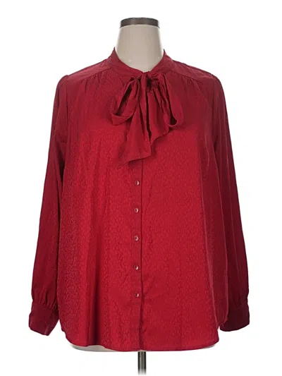 Pre-owned Torrid Long Sleeve Blouse In Red