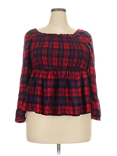 Pre-owned Torrid Long Sleeve Blouse In Red