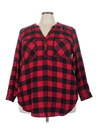 Pre-owned Torrid Long Sleeve Blouse In Red