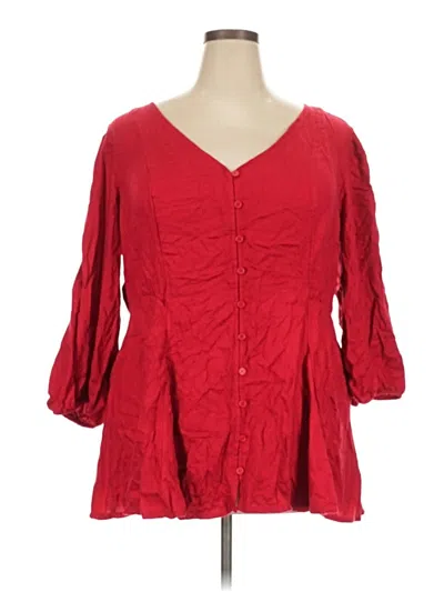 Torrid Long Sleeve Blouse In Red