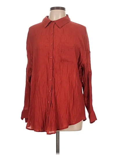 Pre-owned Torrid Long Sleeve Blouse In Red