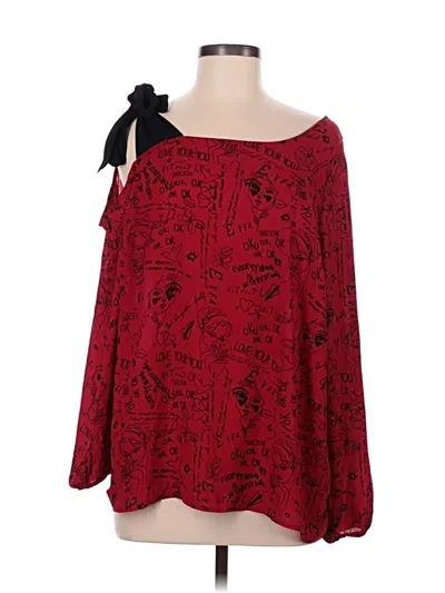 Torrid Long Sleeve Blouse In Red