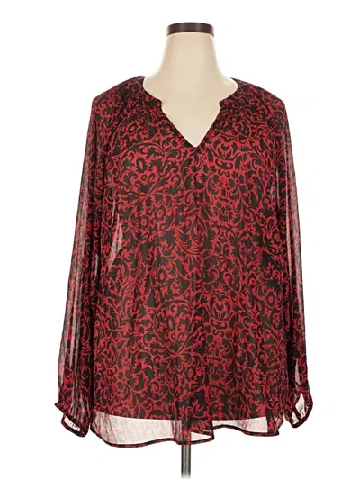 Pre-owned Torrid Long Sleeve Blouse In Red