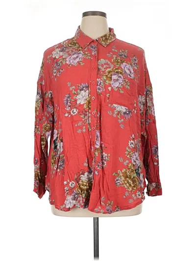 Pre-owned Torrid Long Sleeve Blouse In Red