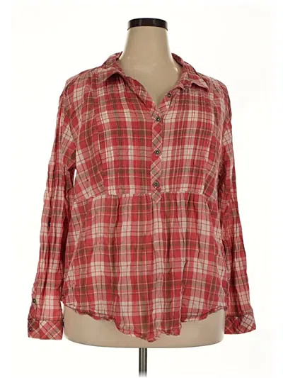 Pre-owned Torrid Long Sleeve Blouse In Red