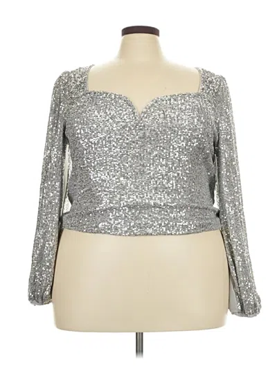 Pre-owned Torrid Long Sleeve Blouse In Silver