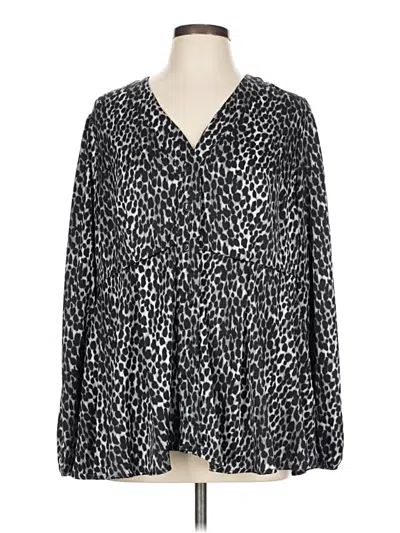 Pre-owned Torrid Long Sleeve Blouse In Silver