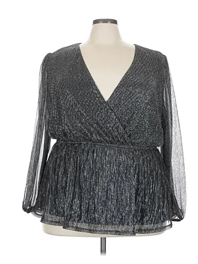 Pre-owned Torrid Long Sleeve Blouse In Silver