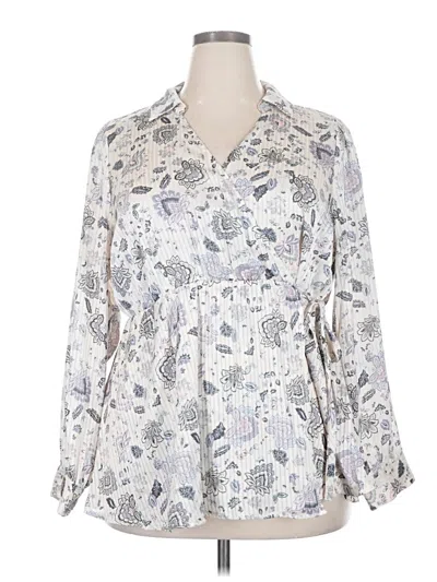 Pre-owned Torrid Long Sleeve Blouse In Silver