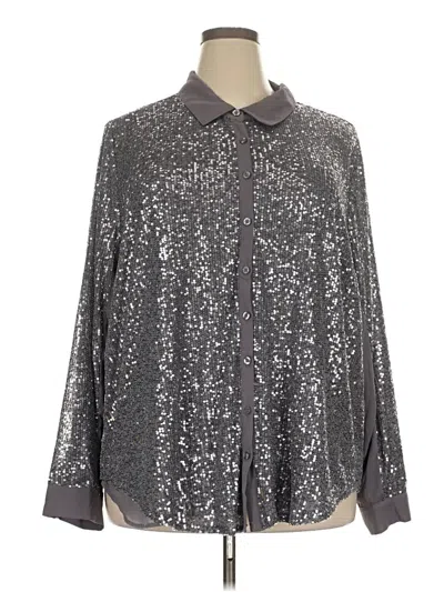 Pre-owned Torrid Long Sleeve Blouse In Silver