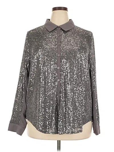 Pre-owned Torrid Long Sleeve Blouse In Silver