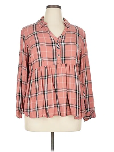 Pre-owned Torrid Long Sleeve Blouse In Tan
