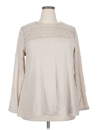 Pre-owned Torrid Long Sleeve Blouse In Tan