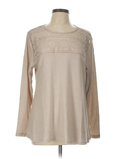 Pre-owned Torrid Long Sleeve Blouse In Tan