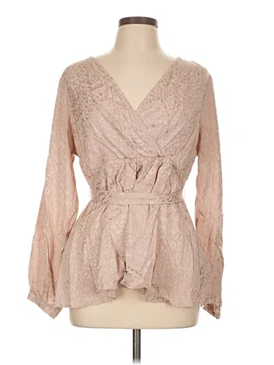 Pre-owned Torrid Long Sleeve Blouse In Tan