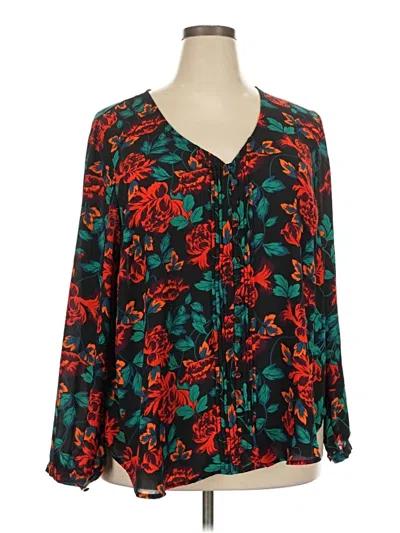 Pre-owned Torrid Long Sleeve Blouse In Teal
