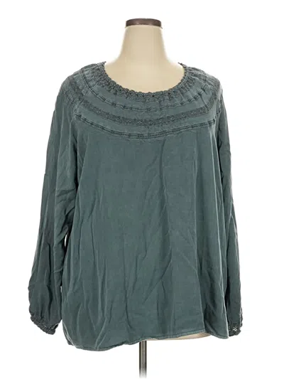 Pre-owned Torrid Long Sleeve Blouse In Teal