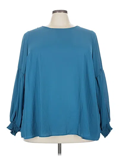 Pre-owned Torrid Long Sleeve Blouse In Teal