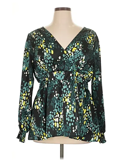 Pre-owned Torrid Long Sleeve Blouse In Teal